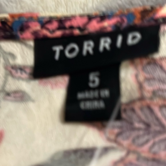 NWT Torrid Top Boho Floral Long Ballon Sleeve Top Embroidered Sz 5 - Picture 13 of 16